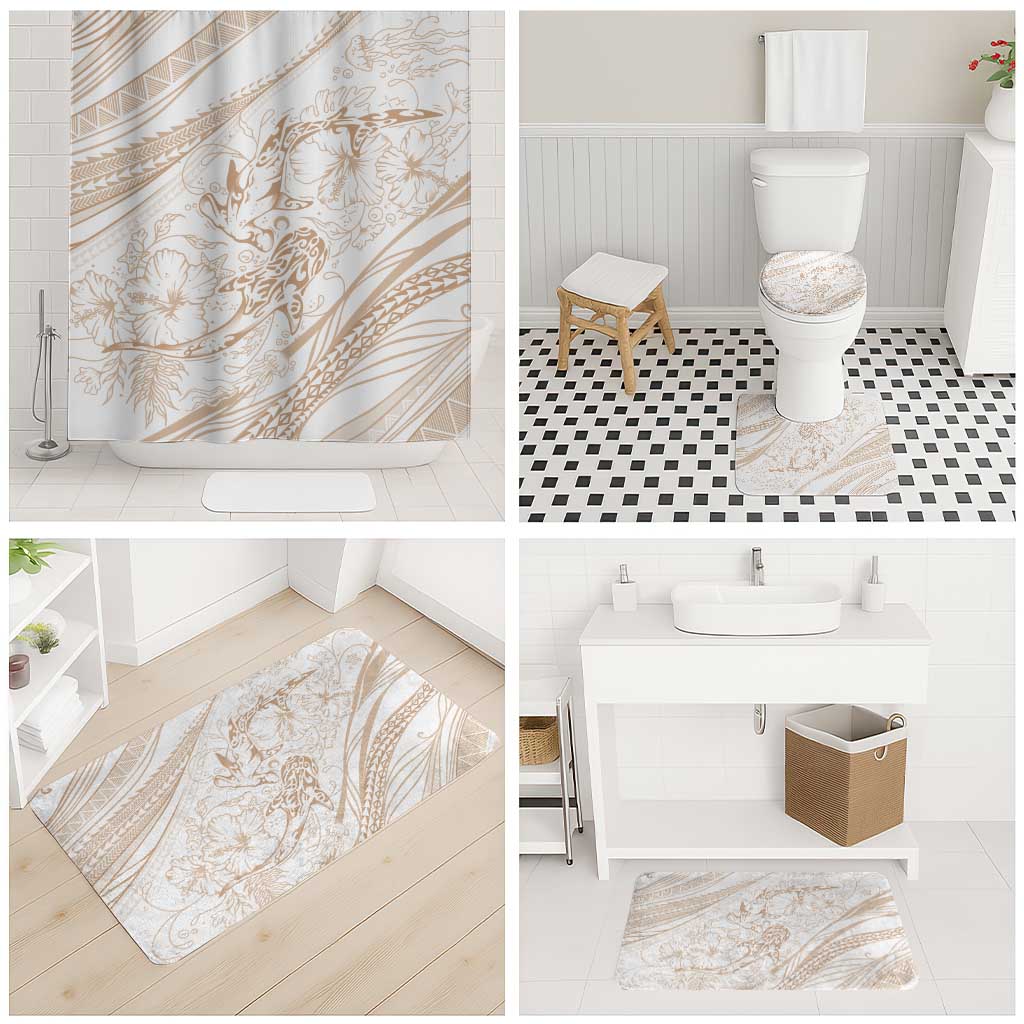Sharks Couple Dreamy Polynesians Floral Sea Bathroom Set Hazel - Polynesian Pride