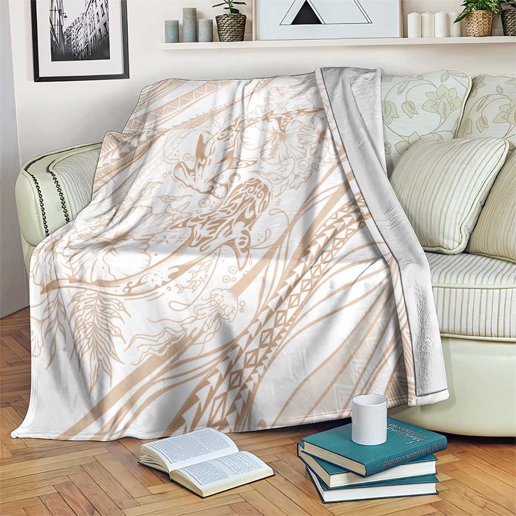 Sharks Couple Dreamy Polynesians Floral Sea Blanket Hazel - Polynesian Pride