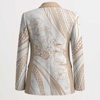 Sharks Couple Dreamy Polynesians Floral Sea Blazer Hazel - Polynesian Pride