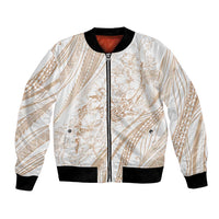 Sharks Couple Dreamy Polynesians Floral Sea Bomber Jacket Hazel - Polynesian Pride