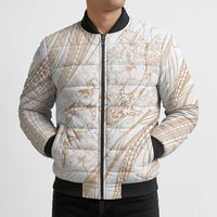 Sharks Couple Dreamy Polynesians Floral Sea Bomber Puffer Jacket Hazel - Polynesian Pride