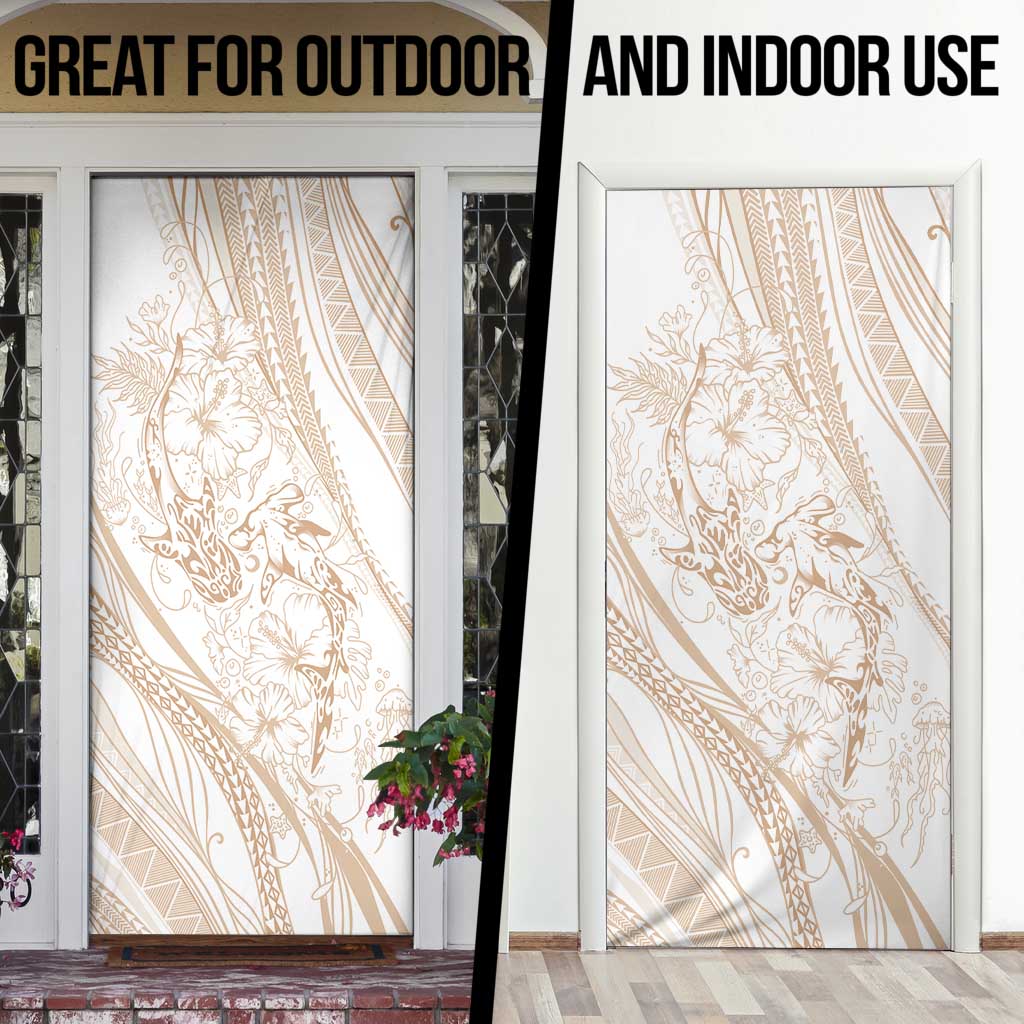 Sharks Couple Dreamy Polynesians Floral Sea Door Cover Hazel - Polynesian Pride