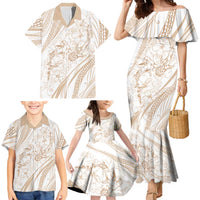 Sharks Couple Dreamy Polynesians Floral Sea Family Matching Mermaid Dress and Hawaiian Shirt Hazel LT7 - Polynesian Pride