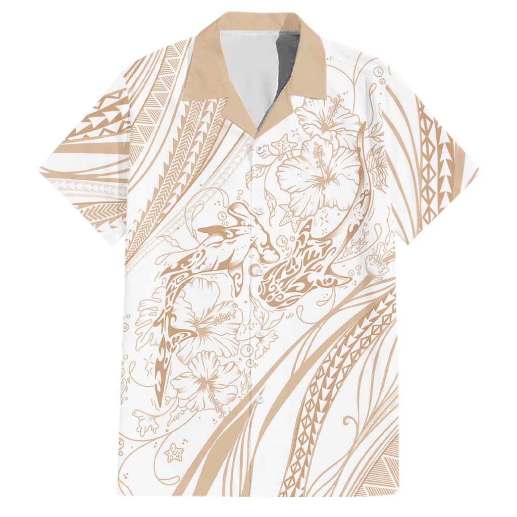 Sharks Couple Dreamy Polynesians Floral Sea Family Matching Mermaid Dress and Hawaiian Shirt Hazel LT7 Dad's Shirt - Short Sleeve Hazel - Polynesian Pride