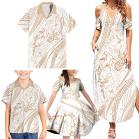 Sharks Couple Dreamy Polynesians Floral Sea Family Matching Summer Maxi Dress and Hawaiian Shirt Hazel LT7 - Polynesian Pride