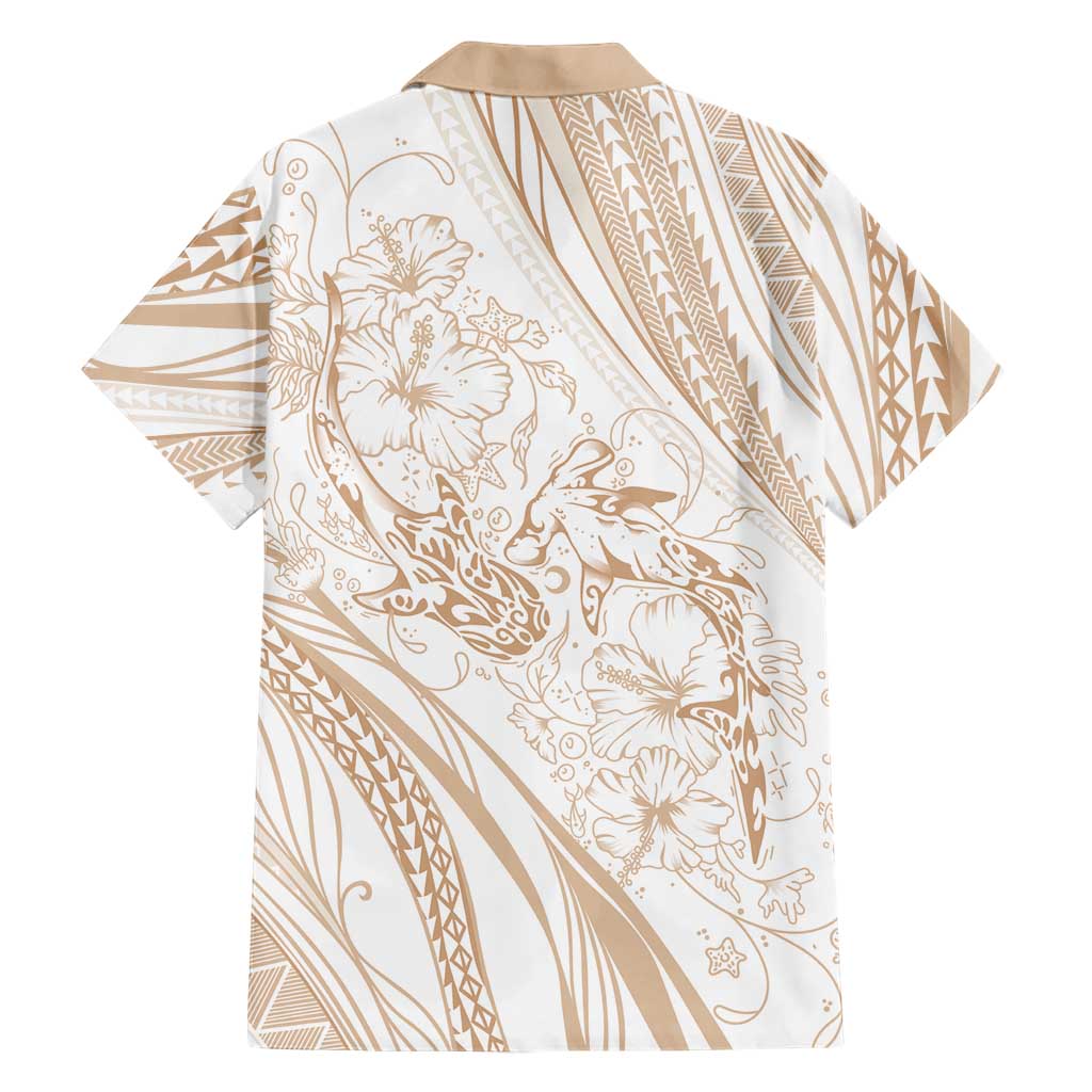 Sharks Couple Dreamy Polynesians Floral Sea Family Matching Summer Maxi Dress and Hawaiian Shirt Hazel LT7 - Polynesian Pride