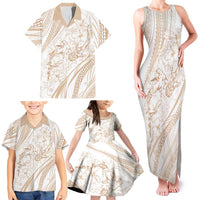 Sharks Couple Dreamy Polynesians Floral Sea Family Matching Tank Maxi Dress and Hawaiian Shirt Hazel LT7 - Polynesian Pride