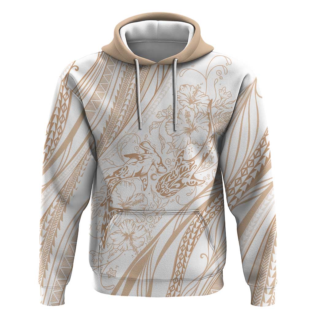 Sharks Couple Dreamy Polynesians Floral Sea Hoodie Hazel - Polynesian Pride