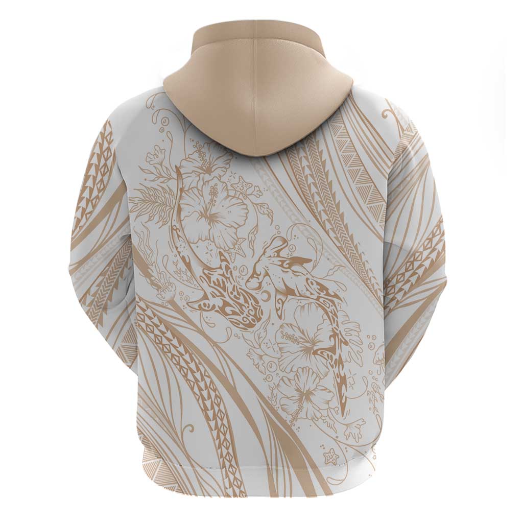 Sharks Couple Dreamy Polynesians Floral Sea Hoodie Hazel - Polynesian Pride