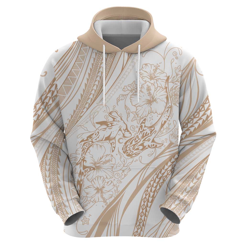 Sharks Couple Dreamy Polynesians Floral Sea Hoodie Hazel - Polynesian Pride