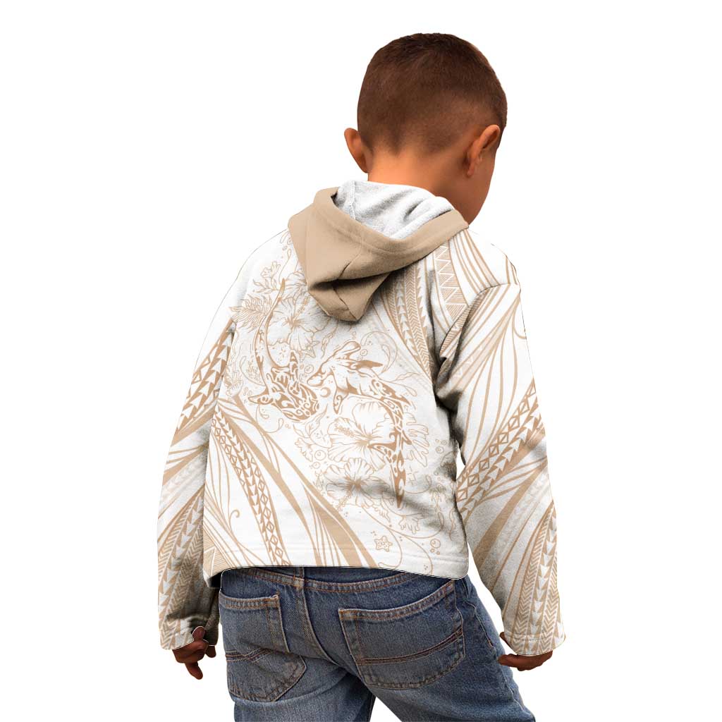 Sharks Couple Dreamy Polynesians Floral Sea Kid Hoodie Hazel - Polynesian Pride