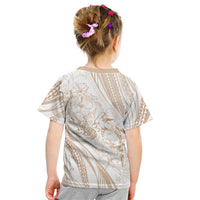 Sharks Couple Dreamy Polynesians Floral Sea Kid T Shirt Hazel - Polynesian Pride