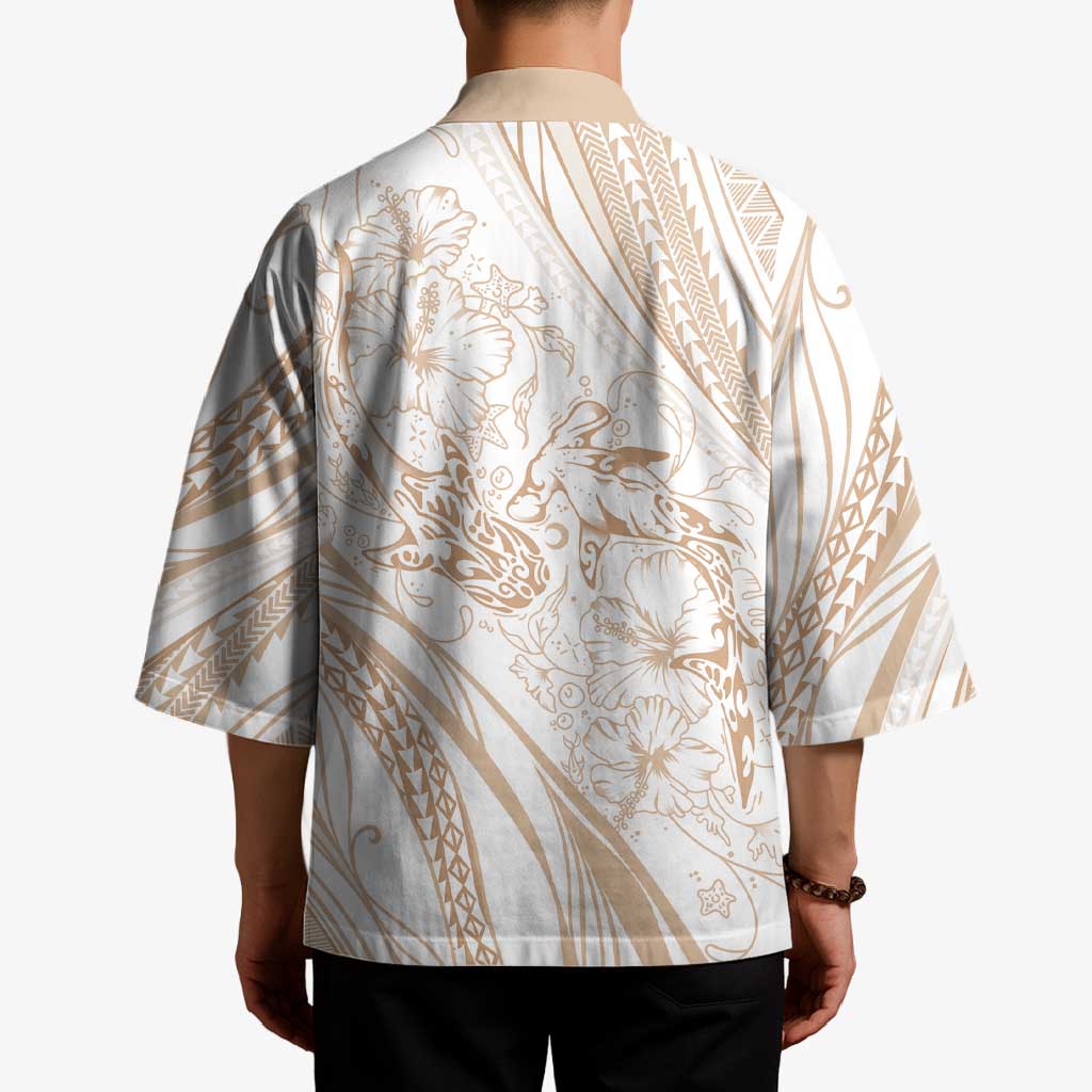 Sharks Couple Dreamy Polynesians Floral Sea Kimono Hazel - Polynesian Pride