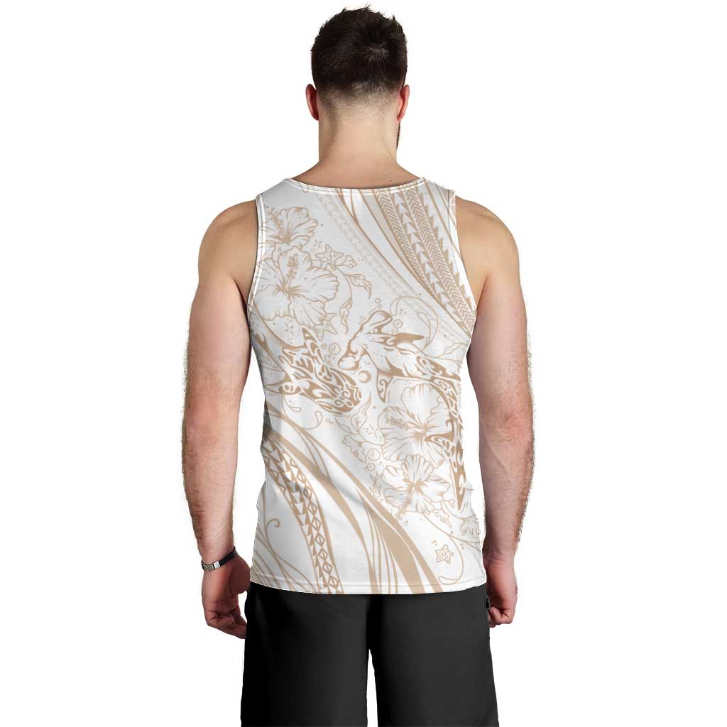 Sharks Couple Dreamy Polynesians Floral Sea Men Tank Top Hazel - Polynesian Pride