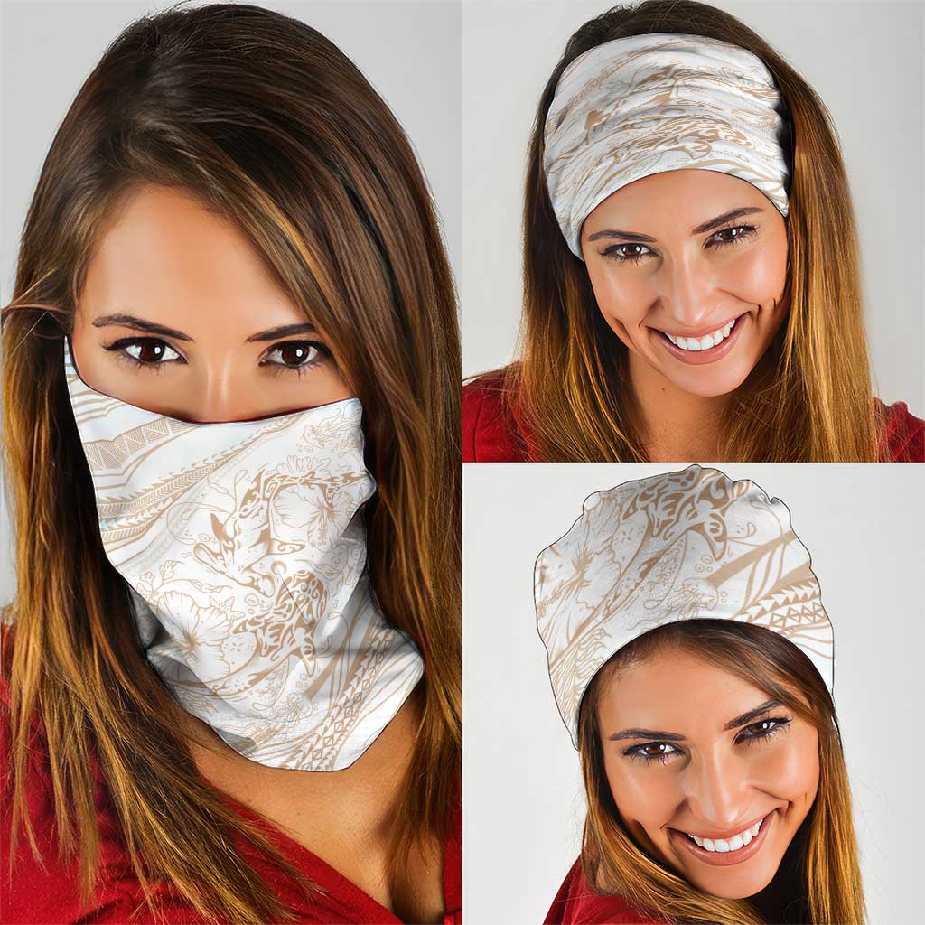 Sharks Couple Dreamy Polynesians Floral Sea Neck Gaiter Hazel - Polynesian Pride