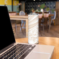 Sharks Couple Dreamy Polynesians Floral Sea Skinny Tumbler Hazel - Polynesian Pride