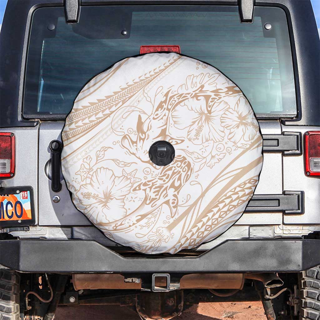 Sharks Couple Dreamy Polynesians Floral Sea Spare Tire Cover Hazel - Polynesian Pride