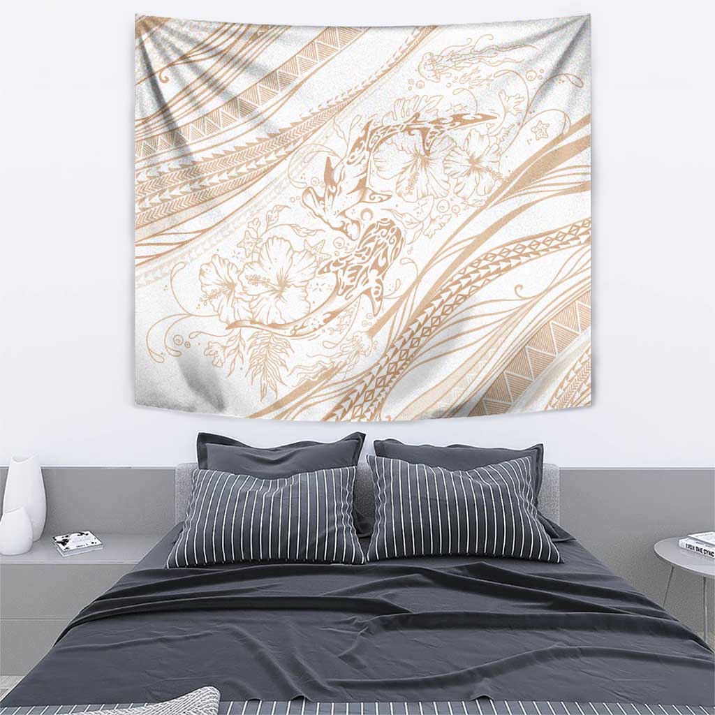 Sharks Couple Dreamy Polynesians Floral Sea Tapestry Hazel LT7 - Polynesian Pride