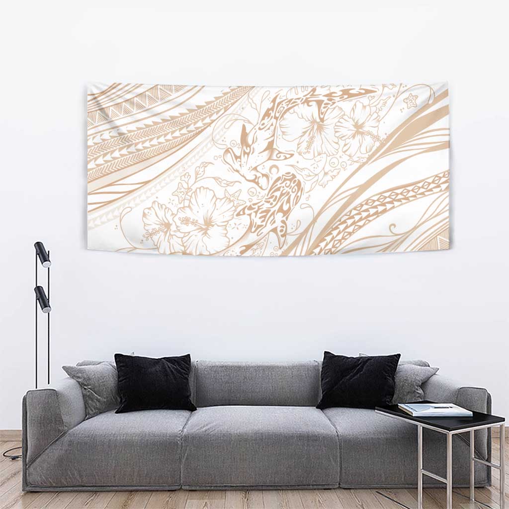 Sharks Couple Dreamy Polynesians Floral Sea Tapestry Hazel LT7 - Polynesian Pride