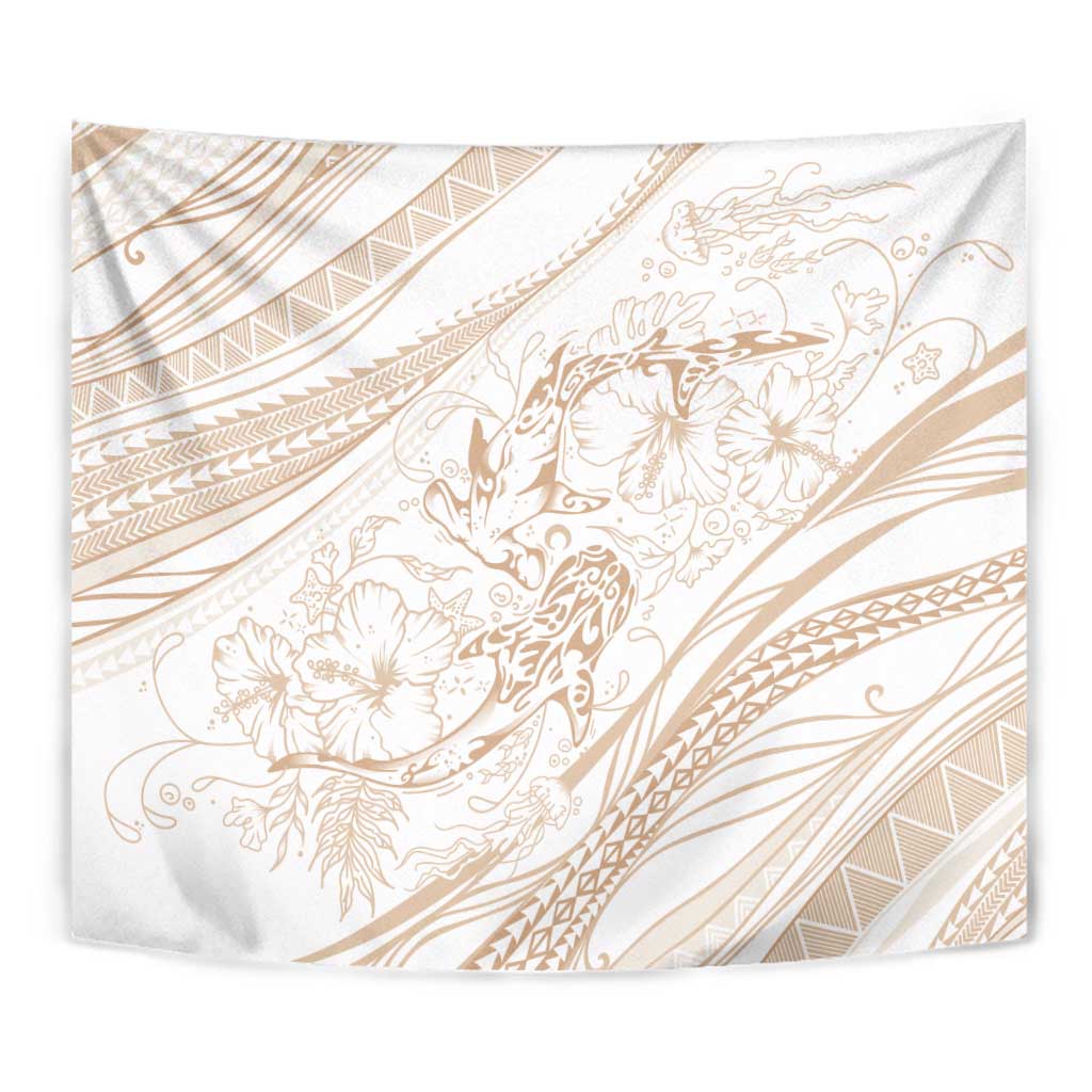 Sharks Couple Dreamy Polynesians Floral Sea Tapestry Hazel LT7 - Polynesian Pride