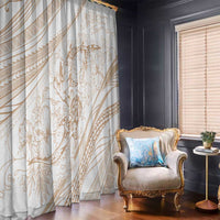 Sharks Couple Dreamy Polynesians Floral Sea Window Curtain Hazel - Polynesian Pride