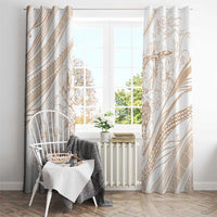 Sharks Couple Dreamy Polynesians Floral Sea Window Curtain Hazel - Polynesian Pride