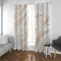 Sharks Couple Dreamy Polynesians Floral Sea Window Curtain Hazel - Polynesian Pride