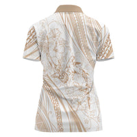 Sharks Couple Dreamy Polynesians Floral Sea Women Polo Shirt Hazel - Polynesian Pride
