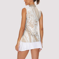 Sharks Couple Dreamy Polynesians Floral Sea Women Sleeveless Polo Shirt Hazel - Polynesian Pride