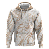 Sharks Couple Dreamy Polynesians Floral Sea Zip Hoodie Hazel - Polynesian Pride