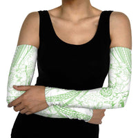 Sharks Couple Dreamy Polynesians Floral Sea Arm Sleeves Emerald - Polynesian Pride