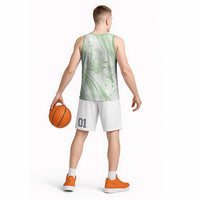 Sharks Couple Dreamy Polynesians Floral Sea Basketball Jersey Emerald - Polynesian Pride