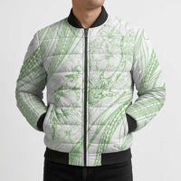 Sharks Couple Dreamy Polynesians Floral Sea Bomber Puffer Jacket Emerald - Polynesian Pride
