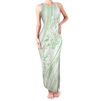 Sharks Couple Dreamy Polynesians Floral Sea Family Matching Tank Maxi Dress and Hawaiian Shirt Emerald LT7 Mom's Dress Emerald - Polynesian Pride
