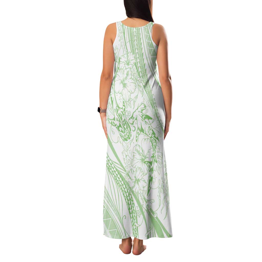 Sharks Couple Dreamy Polynesians Floral Sea Family Matching Tank Maxi Dress and Hawaiian Shirt Emerald LT7 - Polynesian Pride