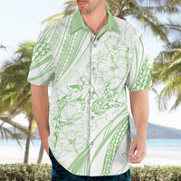 Sharks Couple Dreamy Polynesians Floral Sea Hawaiian Shirt Emerald - Polynesian Pride