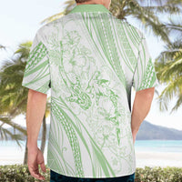 Sharks Couple Dreamy Polynesians Floral Sea Hawaiian Shirt Emerald - Polynesian Pride