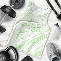 Sharks Couple Dreamy Polynesians Floral Sea Men Tank Top Emerald - Polynesian Pride