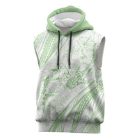 Sharks Couple Dreamy Polynesians Floral Sea Sleeveless Hoodie Emerald - Polynesian Pride