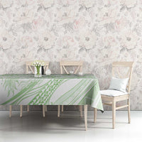 Sharks Couple Dreamy Polynesians Floral Sea Tablecloth Emerald - Polynesian Pride