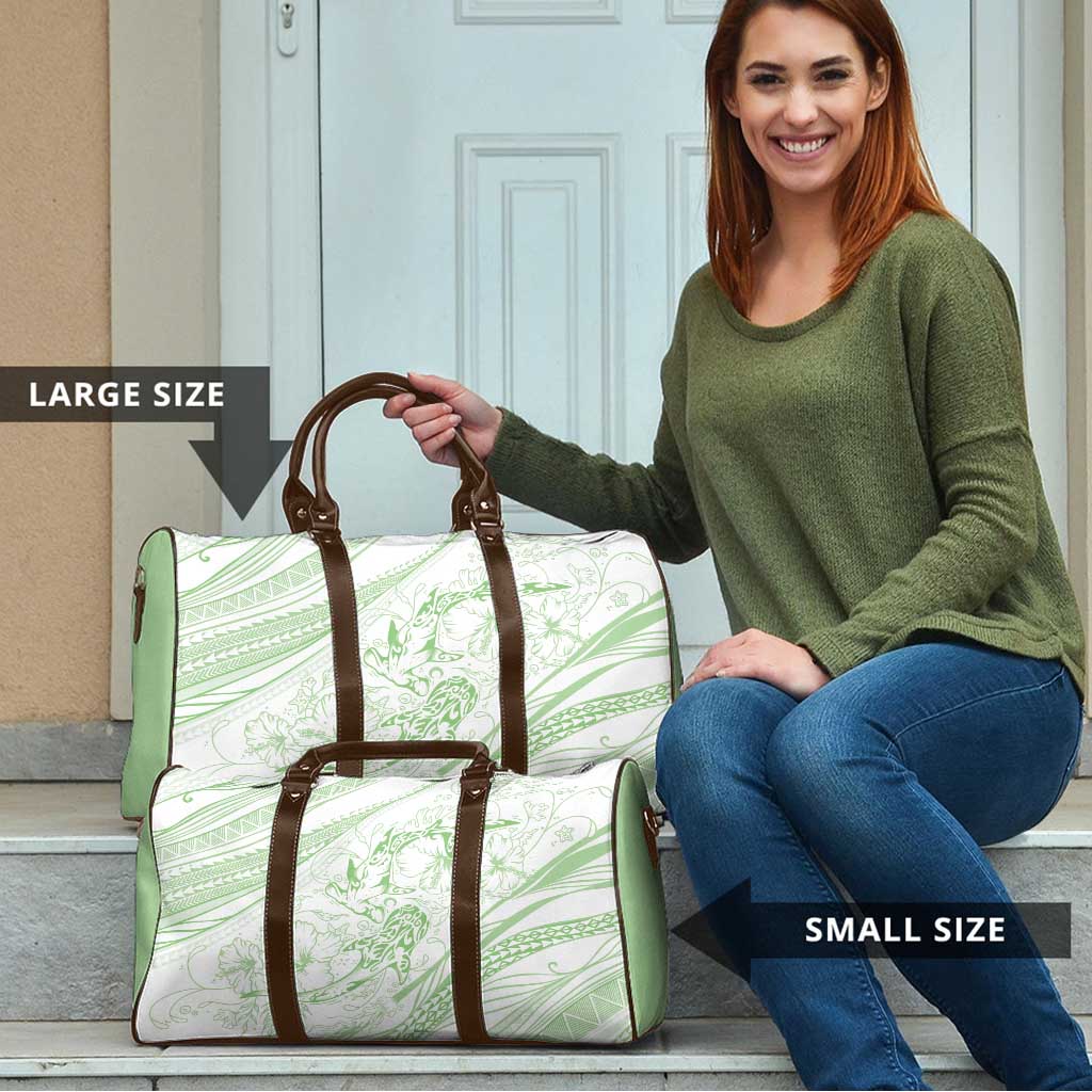 Sharks Couple Dreamy Polynesians Floral Sea Travel Bag Emerald - Polynesian Pride