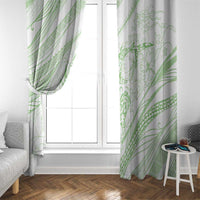 Sharks Couple Dreamy Polynesians Floral Sea Window Curtain Emerald - Polynesian Pride