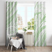 Sharks Couple Dreamy Polynesians Floral Sea Window Curtain Emerald - Polynesian Pride