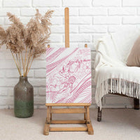 Sharks Couple Dreamy Polynesians Floral Sea Canvas Wall Art Pink - Polynesian Pride