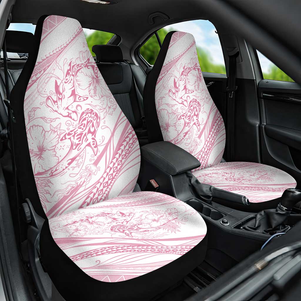 Sharks Couple Dreamy Polynesians Floral Sea Car Seat Cover Pink - Polynesian Pride