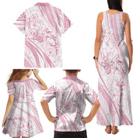 Sharks Couple Dreamy Polynesians Floral Sea Family Matching Tank Maxi Dress and Hawaiian Shirt Pink LT7 - Polynesian Pride