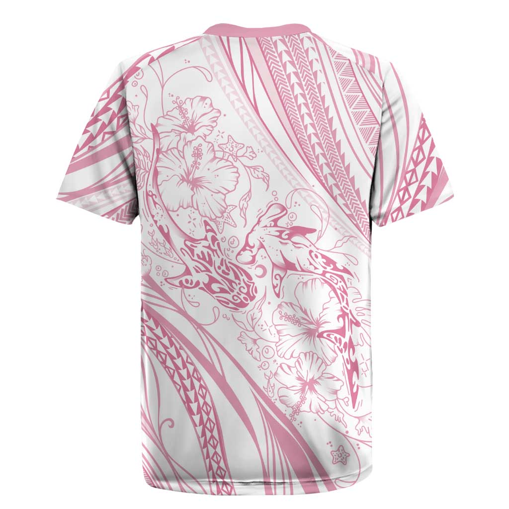 Sharks Couple Dreamy Polynesians Floral Sea Rugby Jersey Pink - Polynesian Pride