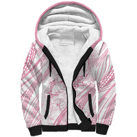 Sharks Couple Dreamy Polynesians Floral Sea Sherpa Hoodie Pink LT7 Unisex Pink - Polynesian Pride