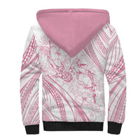 Sharks Couple Dreamy Polynesians Floral Sea Sherpa Hoodie Pink LT7 - Polynesian Pride