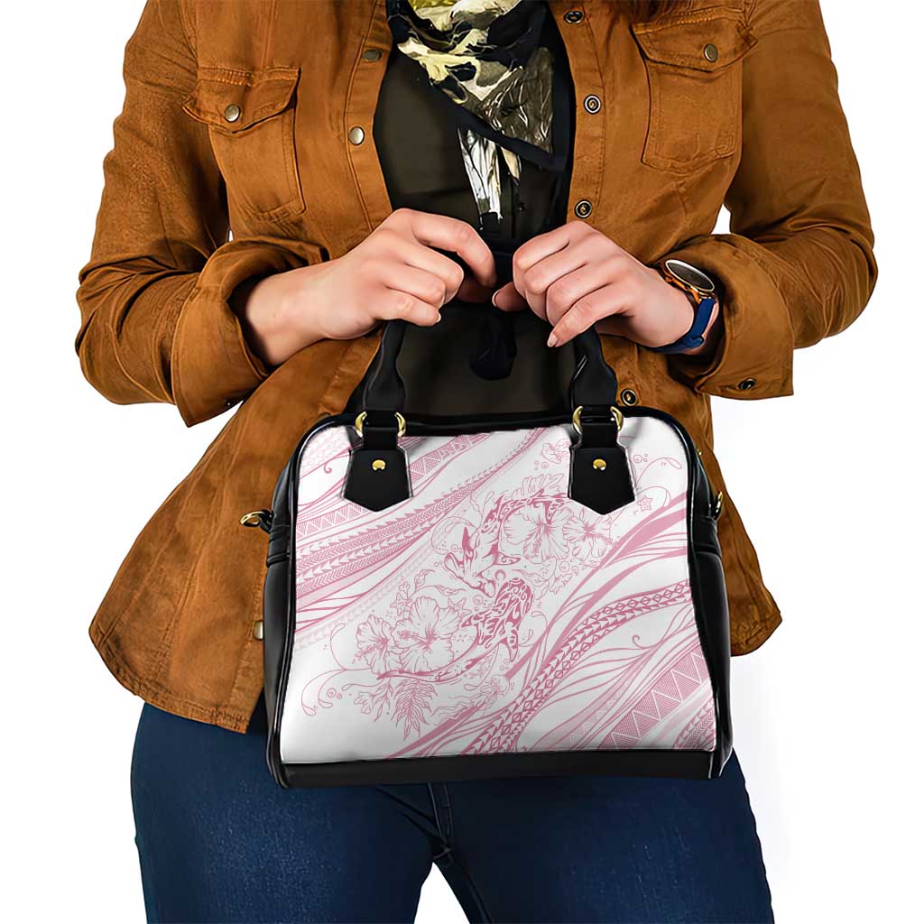 Sharks Couple Dreamy Polynesians Floral Sea Shoulder Handbag Pink - Polynesian Pride